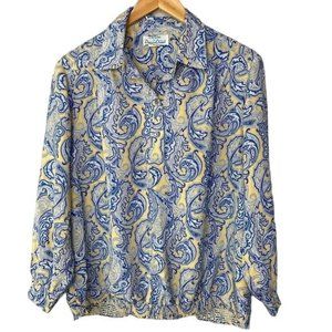 Vintage Da Rue for Draper’s & Damon’s ladies blouse retro 70’s paisley USA XL